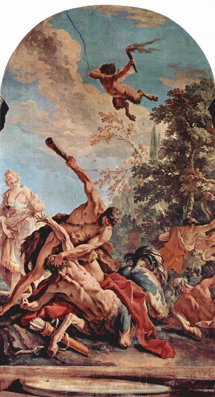 Hércules matando o centauro (Sebastiano Ricci) - Reprodução Qualidade Museu –