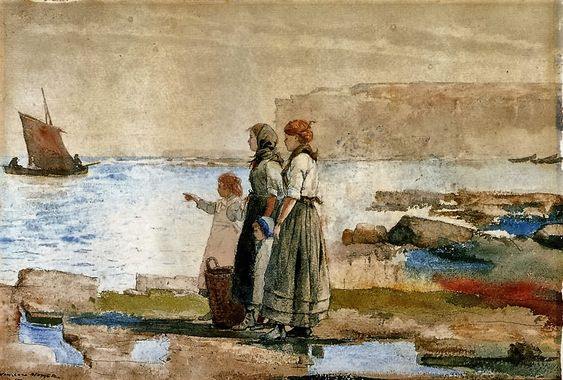 Esperando o retorno da frota pesqueira (Winslow Homer) - Reprodução com Qualidade Museu
