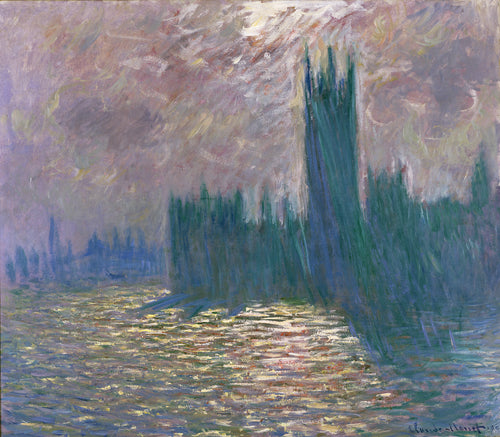 Parlamento, Reflexões sobre o Tamisa (Claude Monet) - Reprodução com Qualidade Museu
