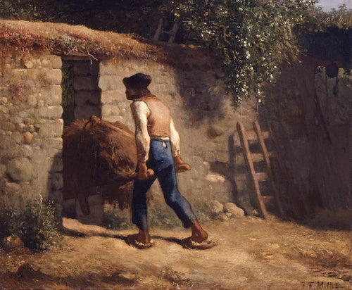 Camponês com carrinho de mão (Jean-François Millet) - Reprodução com Qualidade Museu