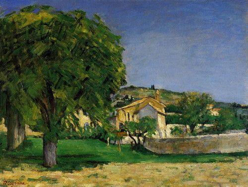 Castanheiros e fazenda de Jas De Bouffin (Paul Cézanne) - Reprodução com Qualidade Museu