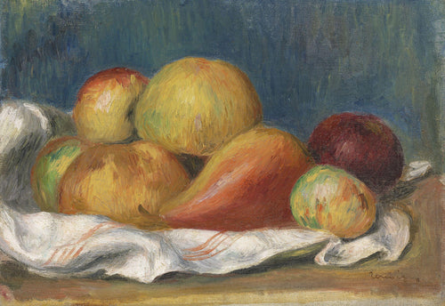 Natureza morta com maçãs e uma pêra (Pierre-Auguste Renoir) - Reprodução com Qualidade Museu