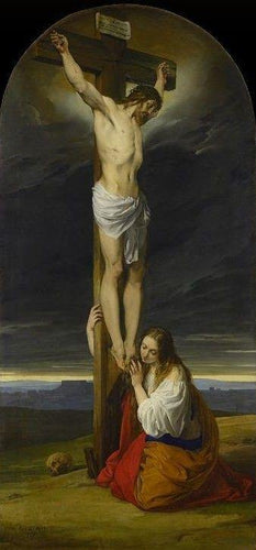 A crucificação com Madalena ajoelhada e chorando