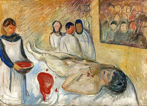 Auto-retrato na mesa cirúrgica - Na mesa cirúrgica (Edvard Munch) - Reprodução com Qualidade Museu