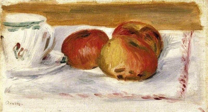 Maçãs E Chávena De Chá (Pierre-Auguste Renoir) - Reprodução com Qualidade Museu