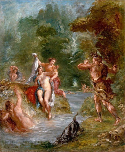 O verão - Diana surpreendida por Actaeon (Eugene Delacroix) - Reprodução com Qualidade Museu