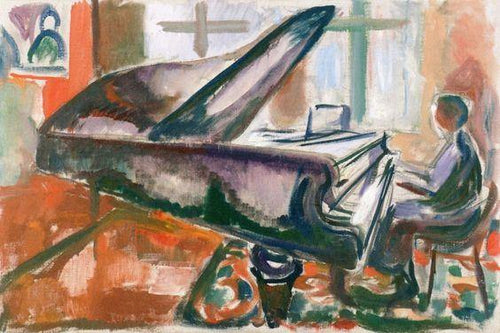 No piano de cauda (Edvard Munch) - Reprodução com Qualidade Museu
