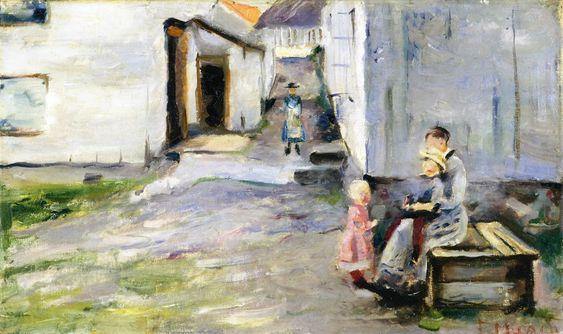 Mulher e crianças em Arendal (Edvard Munch) - Reprodução com Qualidade Museu