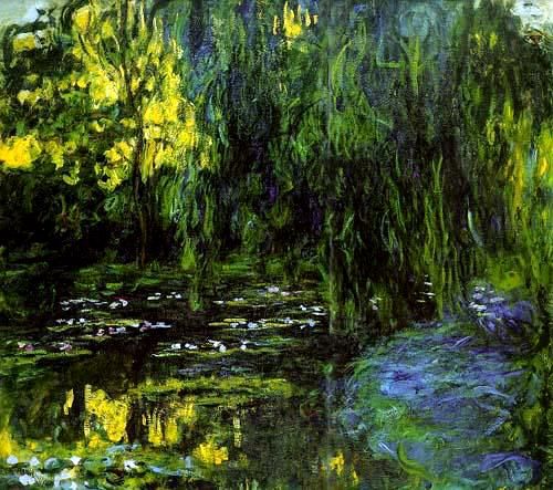 Lagoa de nenúfar e salgueiro-chorão (Claude Monet) - Reprodução com Qualidade Museu
