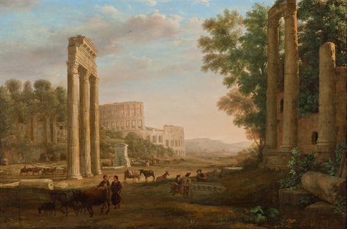 Capriccio com ruínas do Fórum Romano (Claude Lorrain) - Reprodução com Qualidade Museu