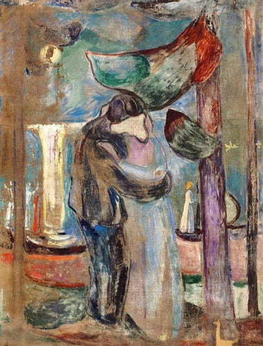 Beijo na praia (Edvard Munch) - Reprodução com Qualidade Museu