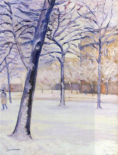 Parque na neve, Paris (Gustave Caillebotte) - Reprodução com Qualidade Museu