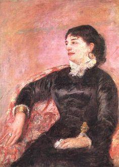 Retrato de uma senhora italiana (Mary Cassatt) - Reprodução com Qualidade Museu