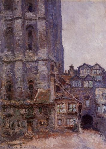 The Cour Dalbane, Gray Weather (Claude Monet) - Reprodução com Qualidade Museu