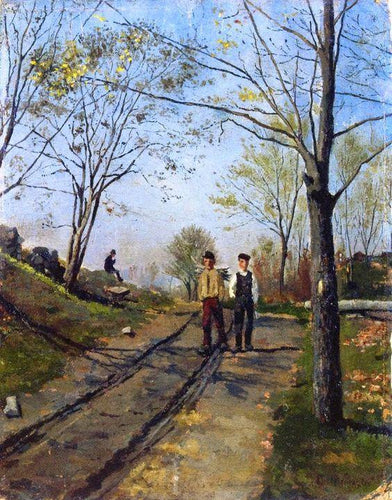 Dois meninos em uma pista country (Edvard Munch) - Reprodução com Qualidade Museu