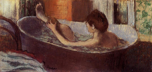Mulher na banheira esfregando a perna (Edgar Degas) - Reprodução com Qualidade Museu