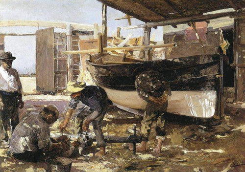 Construtores de barcos (Joaquin Sorolla) - Reprodução com Qualidade Museu