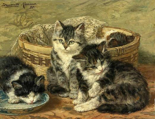 Quatro gatinhos (Henriette Ronner-Knip) - Reprodução com Qualidade Museu