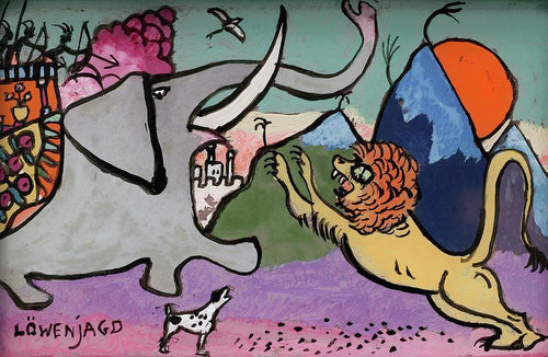 Caça ao leão (Wassily Kandinsky) - Reprodução com Qualidade Museu