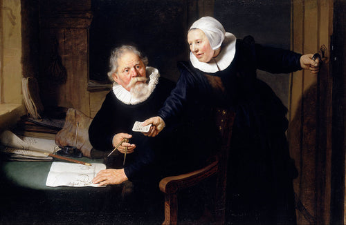 Retrato de Jan Rijcksen e sua esposa Griet Jans (Rembrandt) - Reprodução com Qualidade Museu