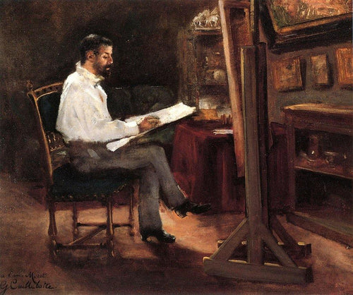 O pintor Morot em seu estúdio (Gustave Caillebotte) - Reprodução com Qualidade Museu