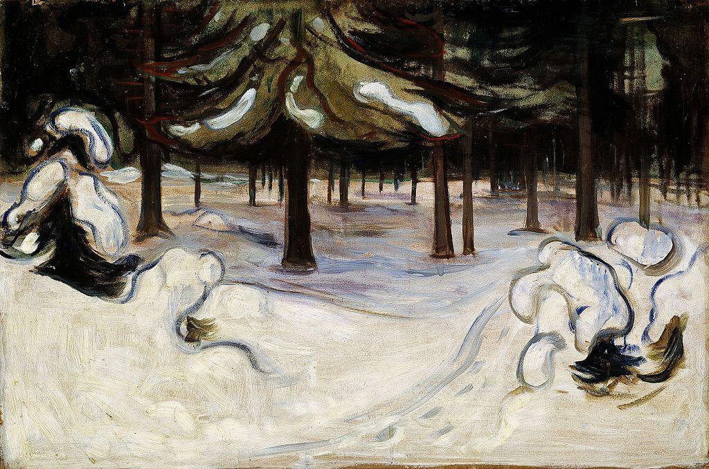 Inverno na floresta, Nordstrand (Edvard Munch) - Reprodução com Qualidade Museu