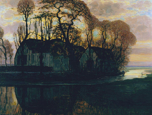 Fazenda perto de Duivendrecht à noite (Piet Mondrian) - Reprodução com Qualidade Museu