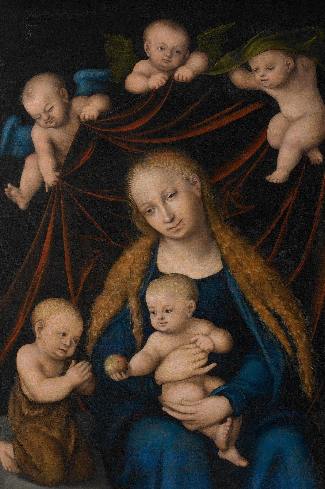 Virgem Criança São João Batista e Anjos