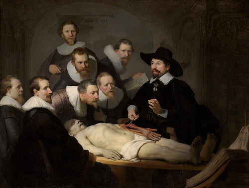 A lição de anatomia do Dr. Nicolaes Tulp (Rembrandt) - Reprodução com Qualidade Museu