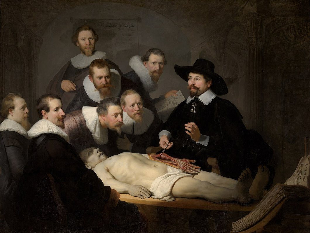 A lição de anatomia do Dr. Nicolaes Tulp (Rembrandt) - Reprodução com Qualidade Museu