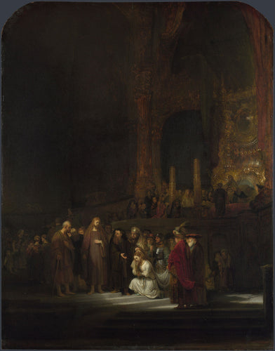 Cristo e mulher adúltera (Rembrandt) - Reprodução com Qualidade Museu