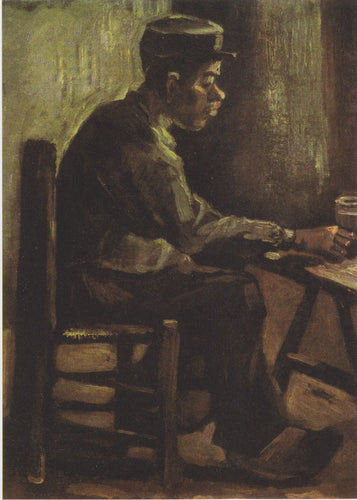 Camponês sentado à mesa (Vincent Van Gogh) - Reprodução com Qualidade Museu