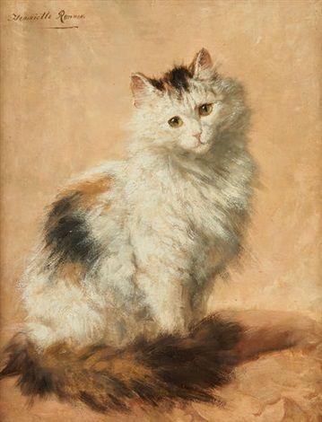 Gato persa (Henriette Ronner-Knip) - Reprodução com Qualidade Museu