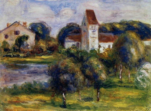 Paisagem bretã - Igreja e pomar (Pierre-Auguste Renoir) - Reprodução com Qualidade Museu