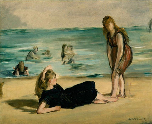 Na praia de Boulogne (Edouard Manet) - Reprodução com Qualidade Museu
