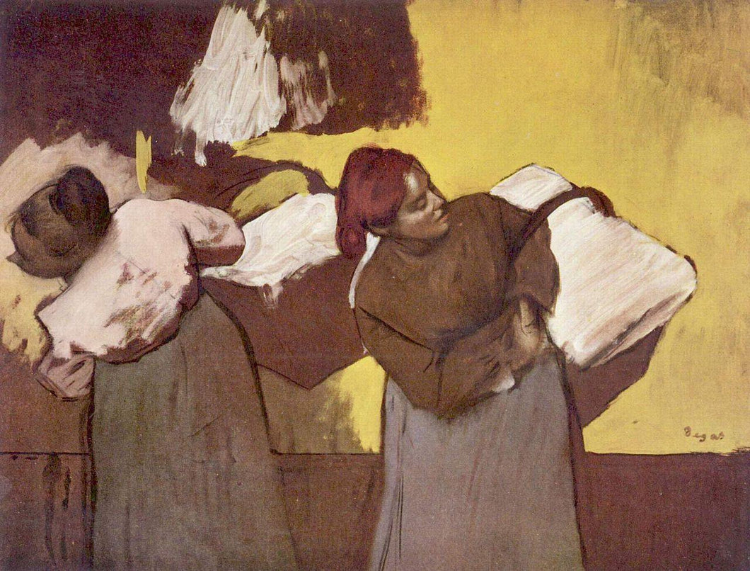 Lavadeira carregando roupa de cama (Edgar Degas) - Reprodução com Qualidade Museu
