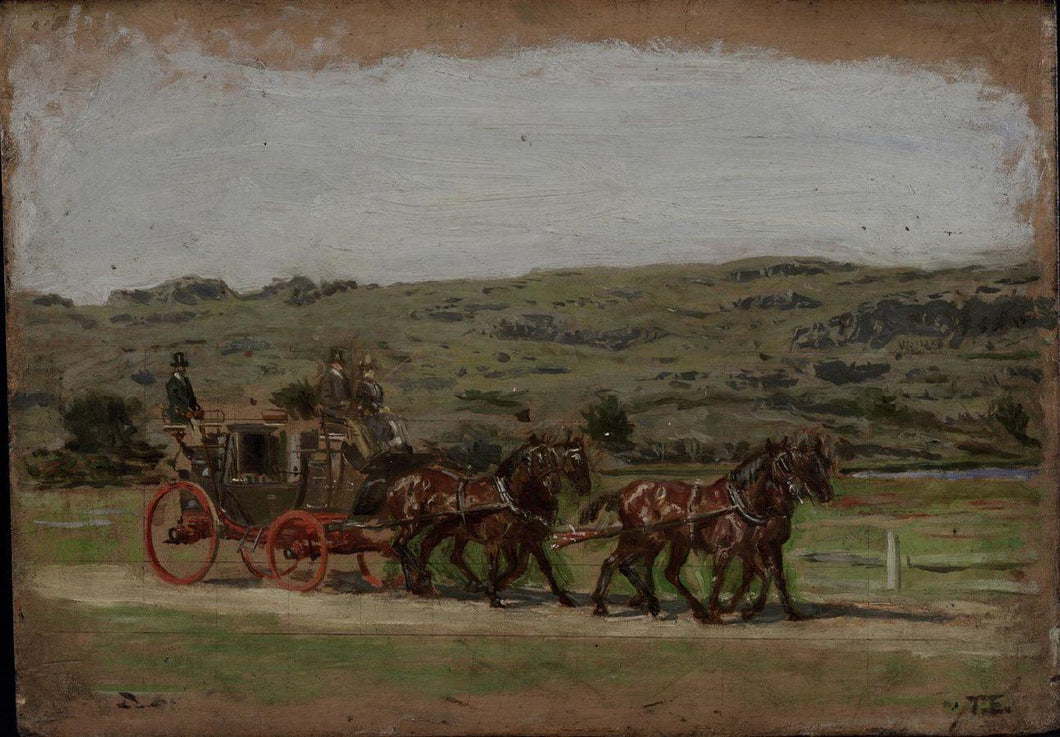 Esboço para o Fairman Rogers Four-In-Hand (Thomas Eakins) - Reprodução com Qualidade Museu