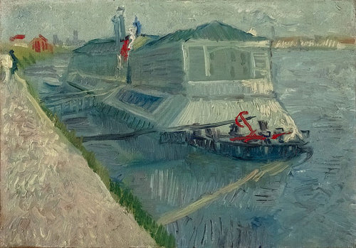 Barco de banho no Sena em Asnières (Vincent Van Gogh) - Reprodução com Qualidade Museu