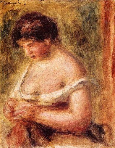 Mulher Com Um Espartilho (Pierre-Auguste Renoir) - Reprodução com Qualidade Museu