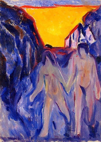 Homem e mulher nus, caminhando (Edvard Munch) - Reprodução com Qualidade Museu