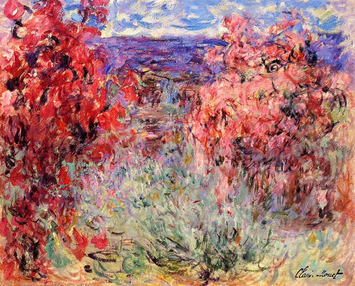 Árvores floridas perto da costa (Claude Monet) - Reprodução com Qualidade Museu