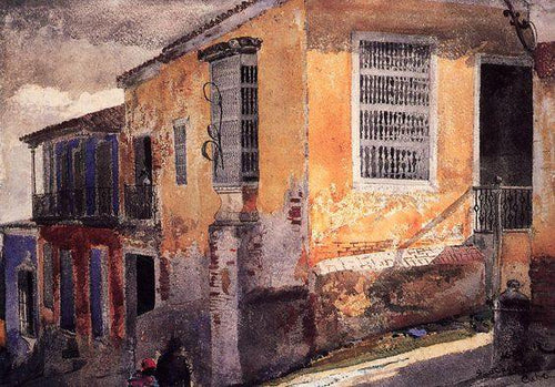 Esquina da rua, Santiago De Cuba (Winslow Homer) - Reprodução com Qualidade Museu