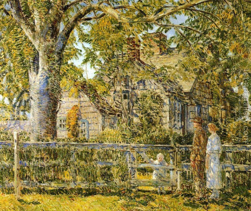 Old Mumford House, East Hampton (Childe Hassam) - Reprodução com Qualidade Museu