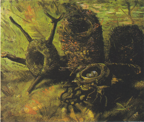Natureza morta com ninho de pássaros (Vincent Van Gogh) - Reprodução com Qualidade Museu