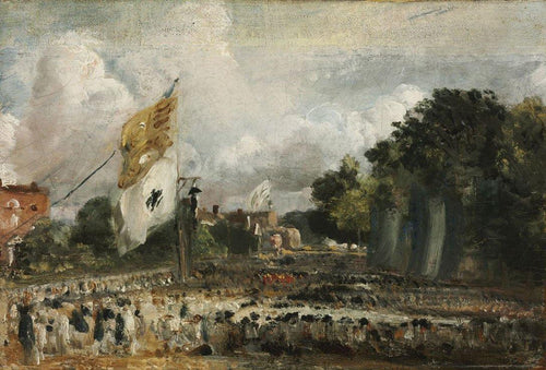 A celebração em East Bergholt da paz de 1814