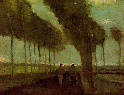 Avenida com duas figuras (Vincent Van Gogh) - Reprodução com Qualidade Museu
