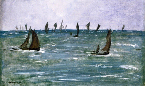 Navios à vela no mar (Edouard Manet) - Reprodução com Qualidade Museu