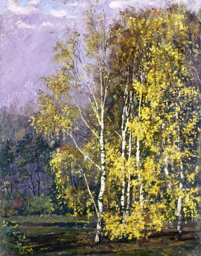 Árvores de vidoeiro no outono (Edvard Munch) - Reprodução com Qualidade Museu