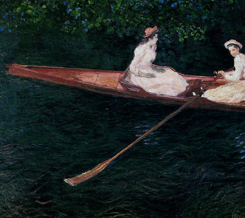 The Pink Skiff Boating no Ept (Claude Monet) - Reprodução com Qualidade Museu