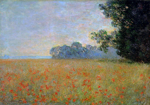 Campo de aveia e papoula (Claude Monet) - Reprodução com Qualidade Museu